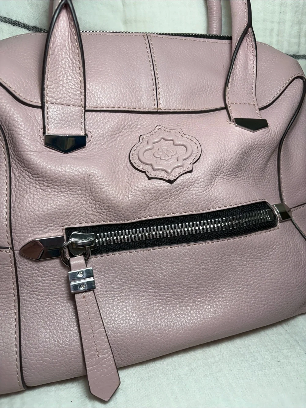 orYANY Pink Leather Satchel Bag
